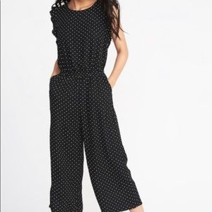 Old navy black polka dot jumpsuit